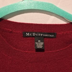 McDuff Essentials 100%cashmere Women's Burgundy Crewneck Sweater